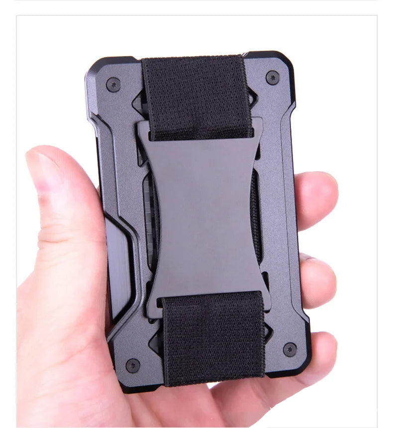 Aluminium-Kartenetui mit AirTag-Halter – Kompakte & RFID-sichere Geldbörse