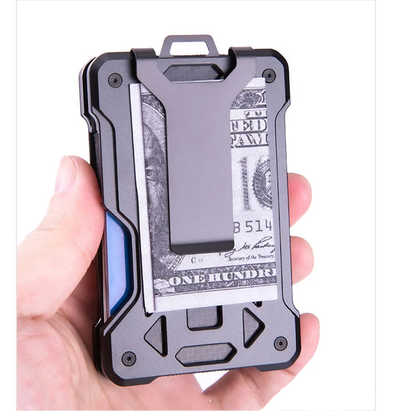 Aluminium-Kartenetui mit AirTag-Halter – Kompakte & RFID-sichere Geldbörse