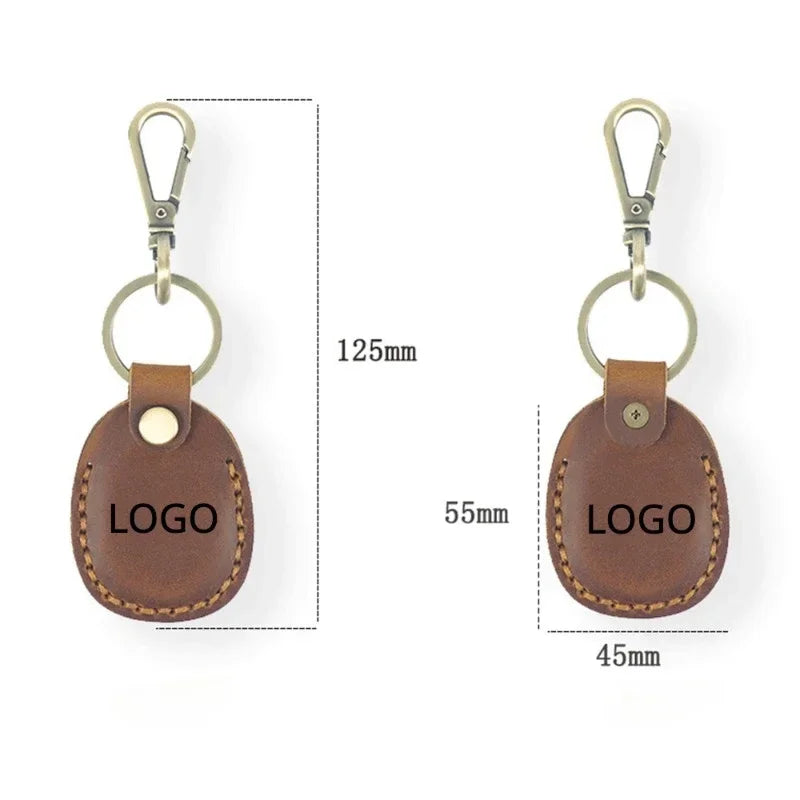 Personalisierter Echtleder-Schlüsselanhänger für AirTag – Vintage-Design mit individueller Lasergravur