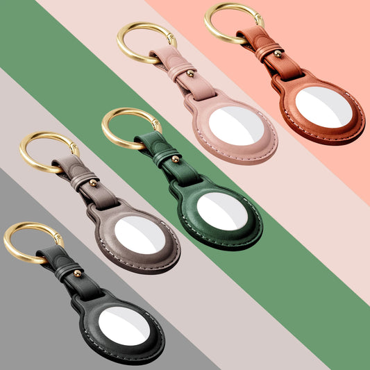 Eleganter AirTag-Schlüsselanhänger aus Echtleder – Hochwertige Schutzhülle mit Karabiner